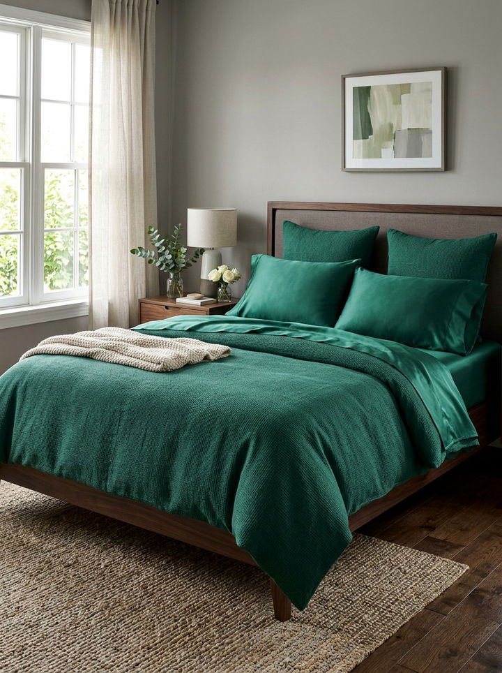 Emerald Jade Green Bedding Sets - 30 jade green bedroom ideas