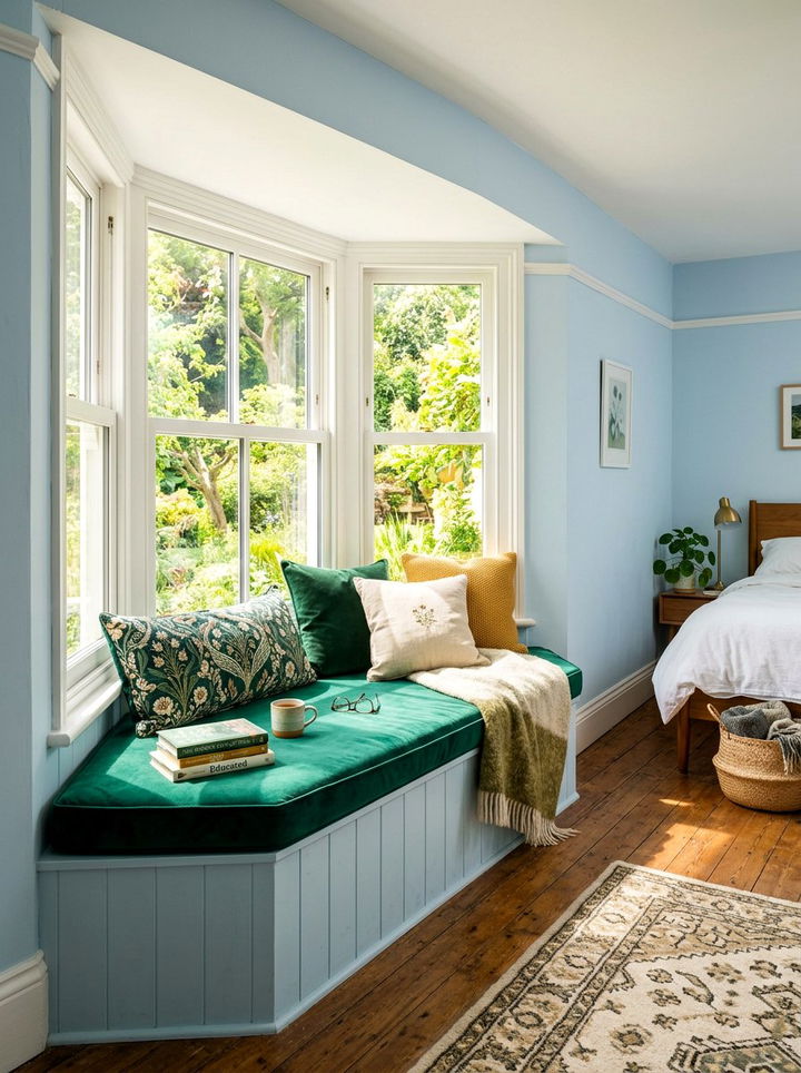 Emerald Window Seat - 30 emerald bedroom ideas