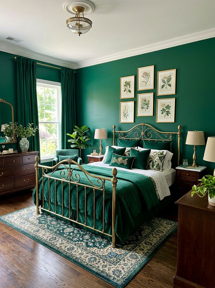 Emerald green bedroom - 30 luxurious bedroom color ideas
