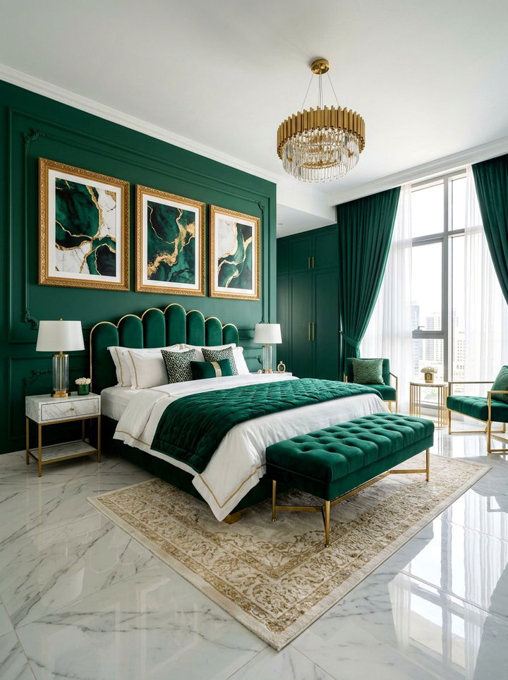 Emerald green bedroom - 30 modern bedroom color ideas