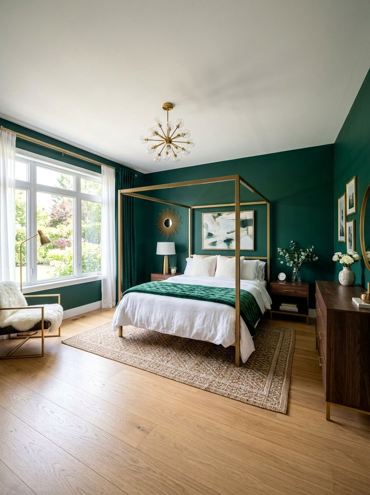 Emerald green bedroom - 30 Nordic bedroom color ideas