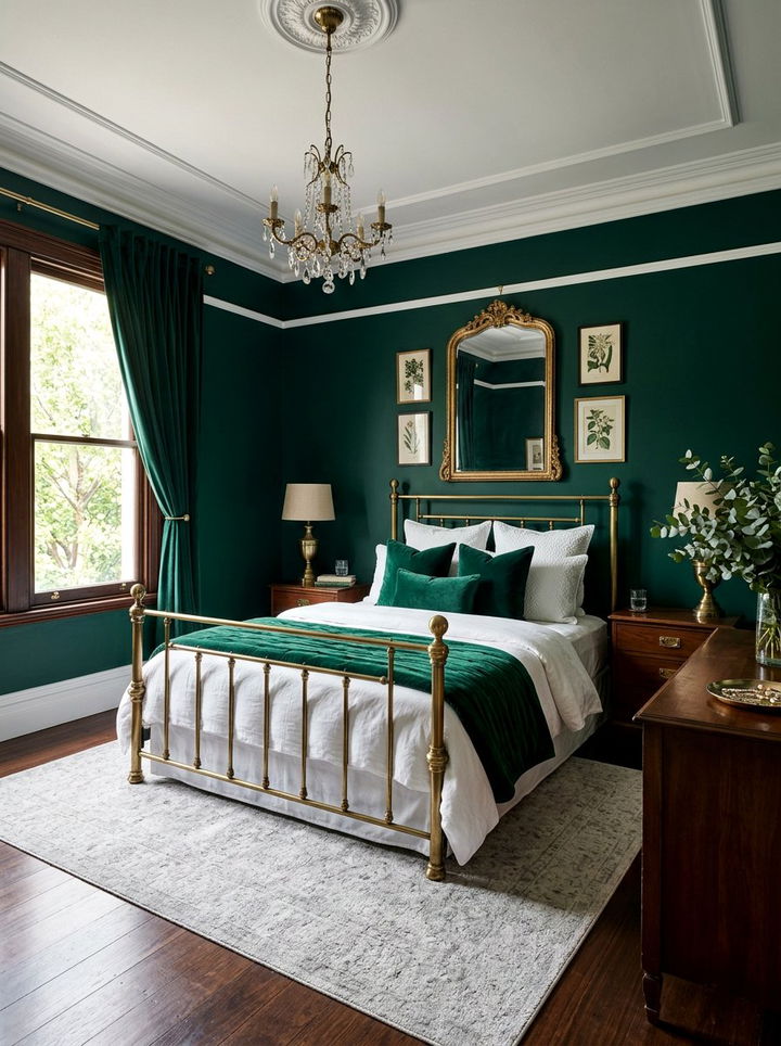 Emerald green bedroom - 30 colorful bedroom ideas