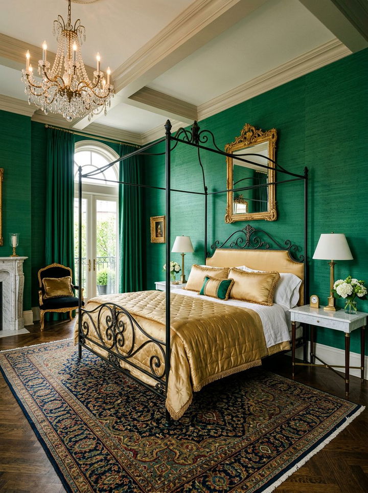 Emerald green grasscloth wallpaper - 30 bedroom grasscloth wallpapers