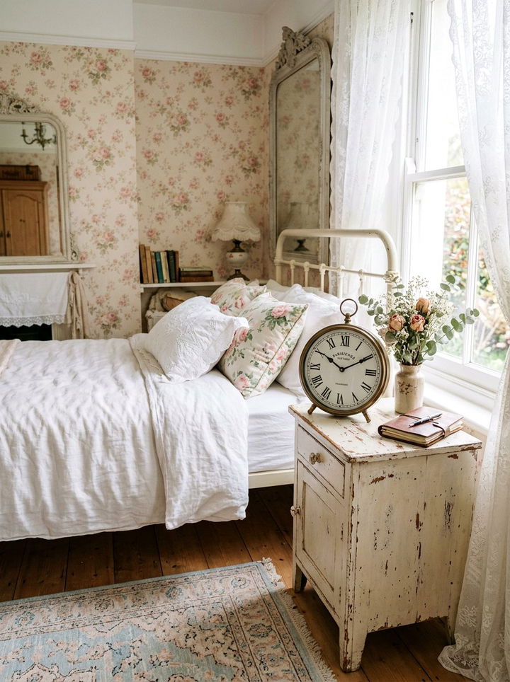 Enamel face bedside clock - 30 bedroom vintage clocks