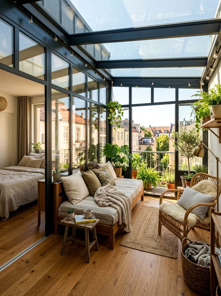 Enclosed Bedroom Balcony - 30 bedroom with balcony ideas