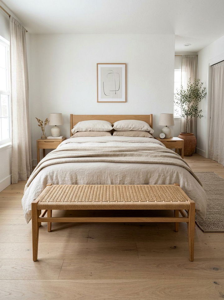 End of bed bench - 30 Danish bedroom ideas