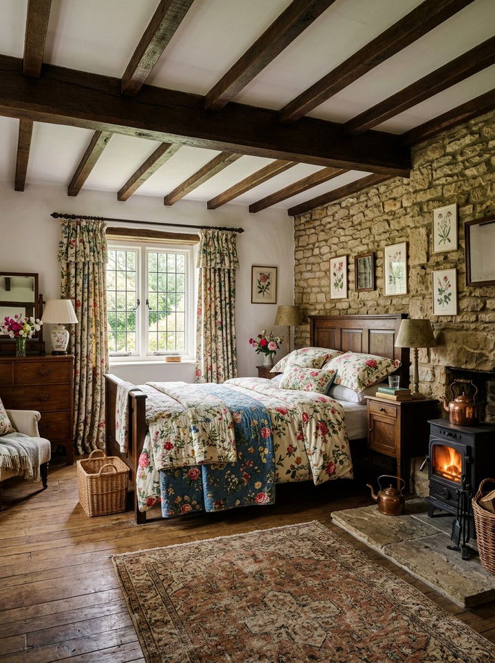 English Cottage Bedroom Floral - 30 old house bedroom ideas