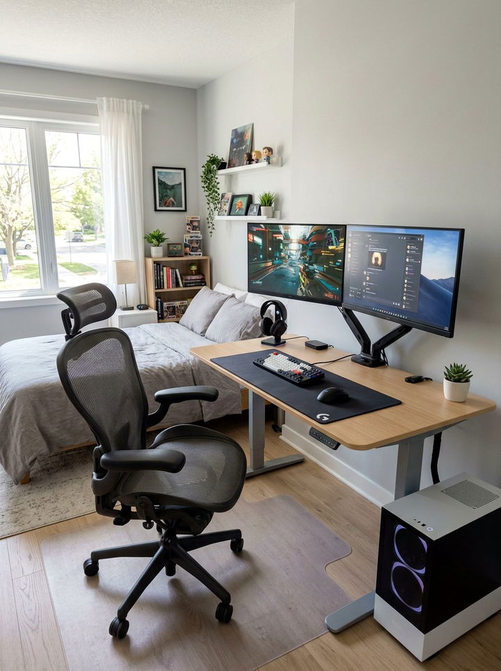 Ergonomic Gaming Setup - 30 streaming setup bedroom ideas