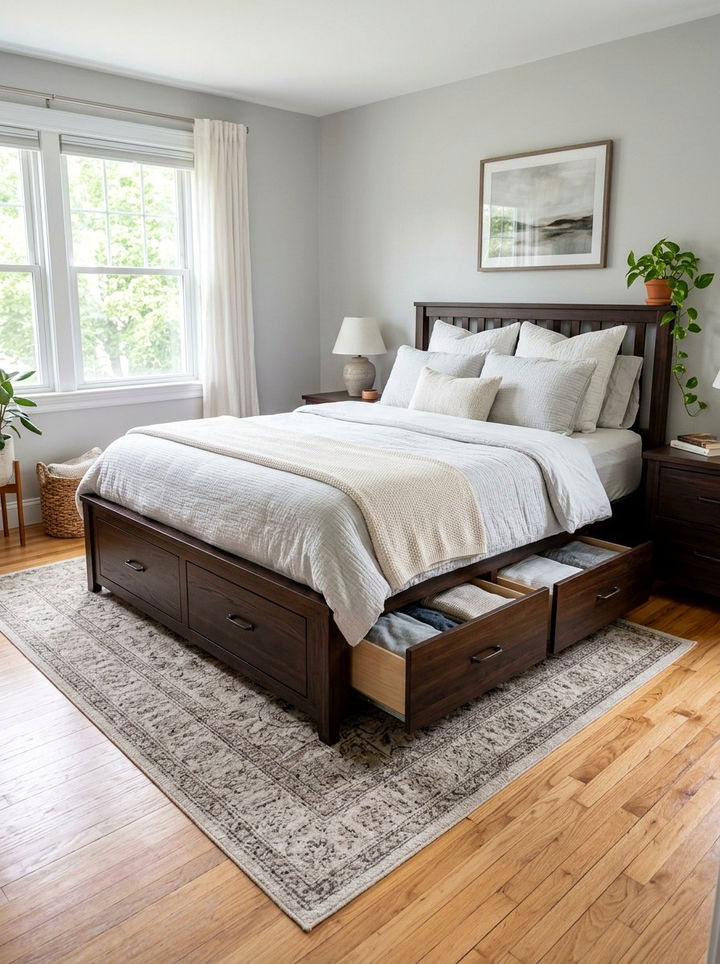 Espresso bed frame storage drawers - 30 espresso bedroom ideas