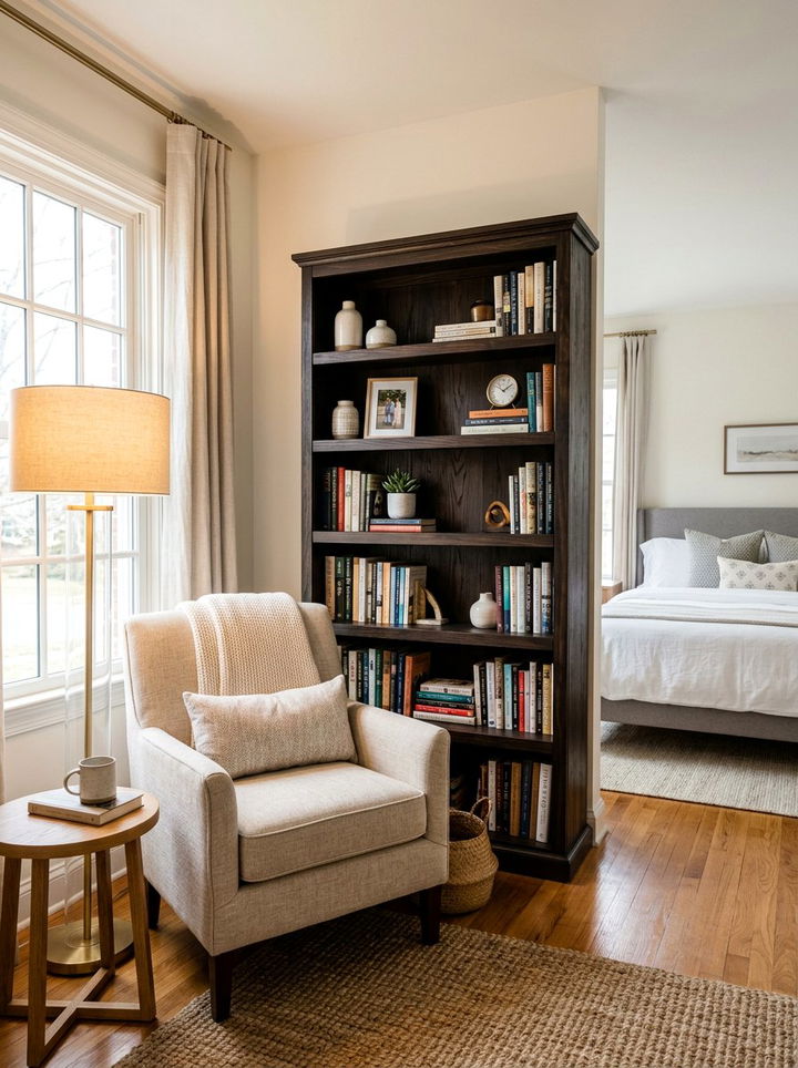 Espresso bookcase for bedroom - 30 espresso bedroom ideas