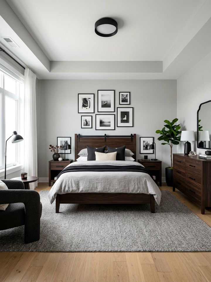 Espresso furniture black accents - 30 espresso bedroom ideas