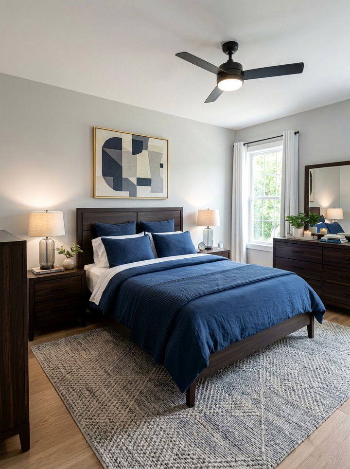 Espresso furniture blue bedding - 30 espresso bedroom ideas