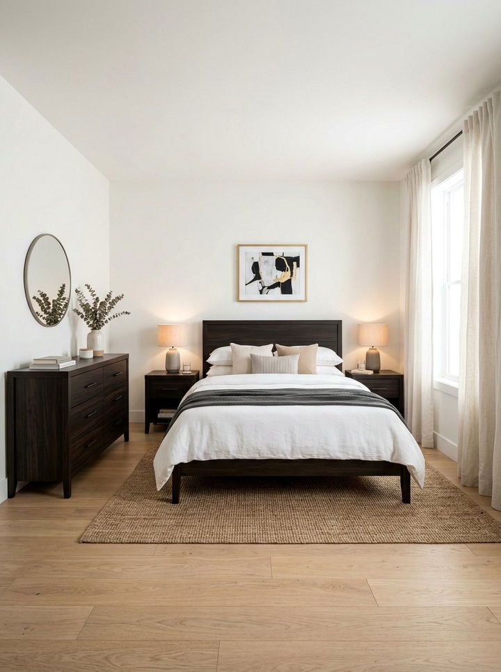 Espresso furniture light walls - 30 espresso bedroom ideas