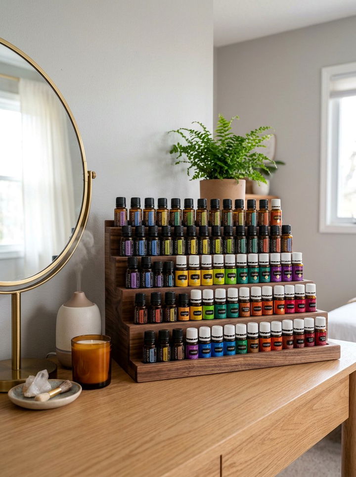 Essential Oil Storage Shelf - 30 bedroom aromatherapy ideas