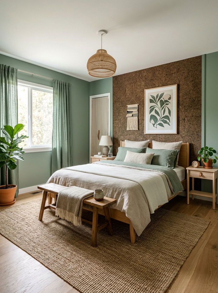 Eucalyptus Green Bedroom With Natural Textures - 30 eucalyptus green bedroom ideas