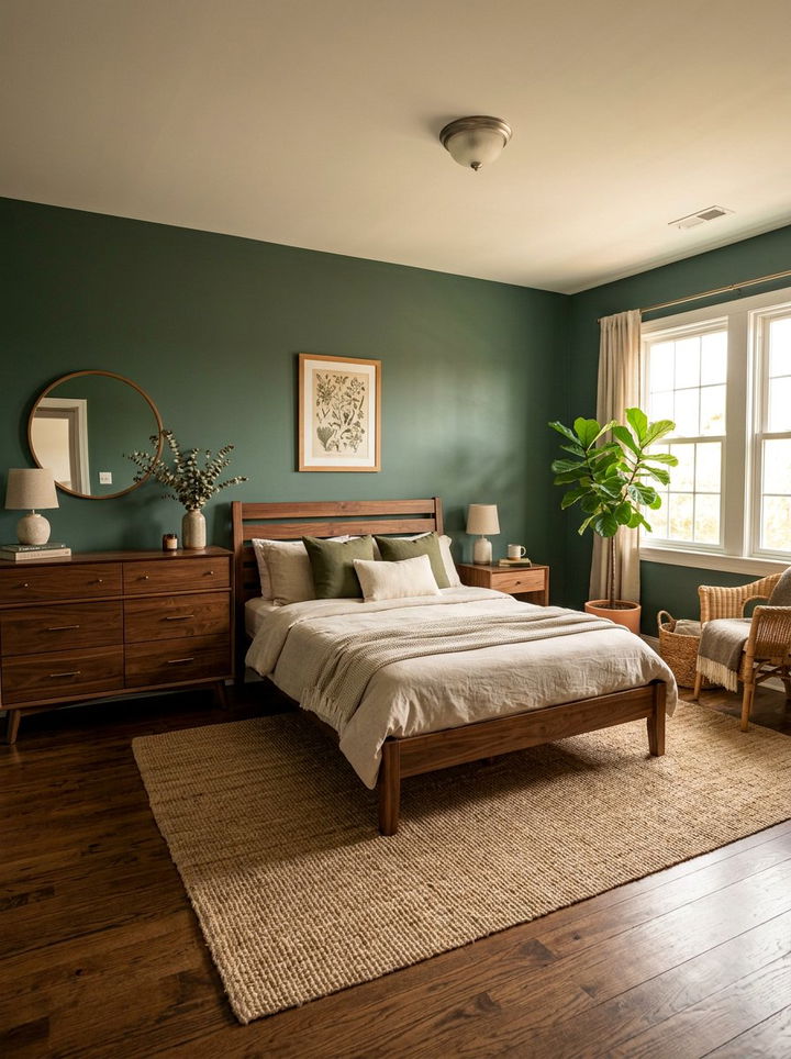 Eucalyptus Green Bedroom With Wood Furniture - 30 eucalyptus green bedroom ideas