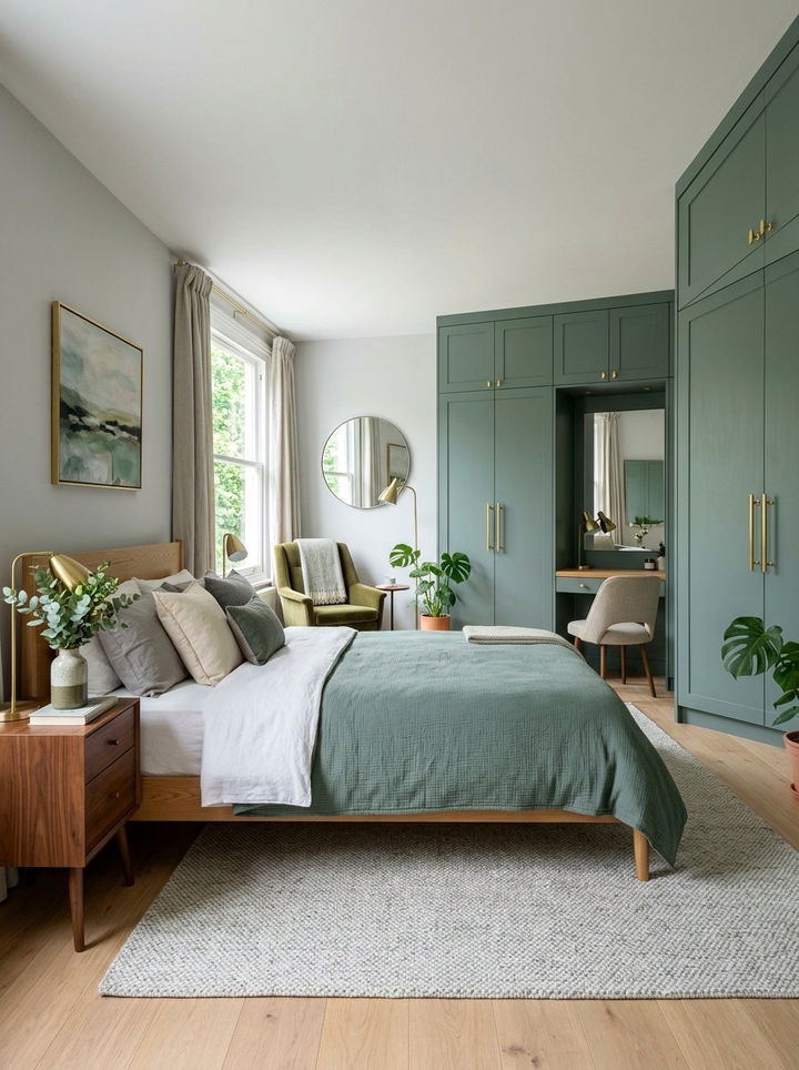 Eucalyptus Green Gold Cabinet Hardware - 30 green and gold bedroom color combo