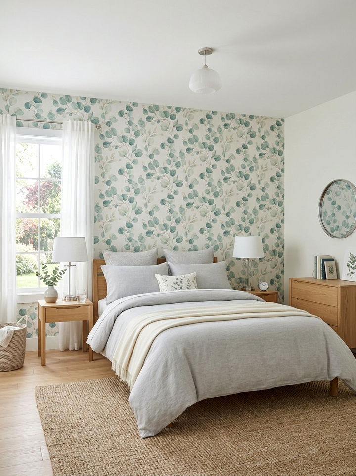 Eucalyptus Leaf Wallpaper - 30 bedroom accent wall wallpapers