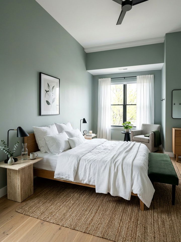 Eucalyptus green bedroom - 30 spring inspired bedroom color ideas