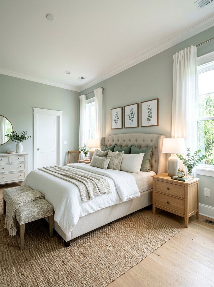 Eucalyptus green bedroom - 30 traditional green bedroom ideas