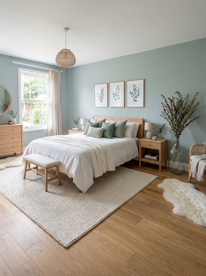 Eucalyptus green bedroom - 30 botanical green bedroom ideas