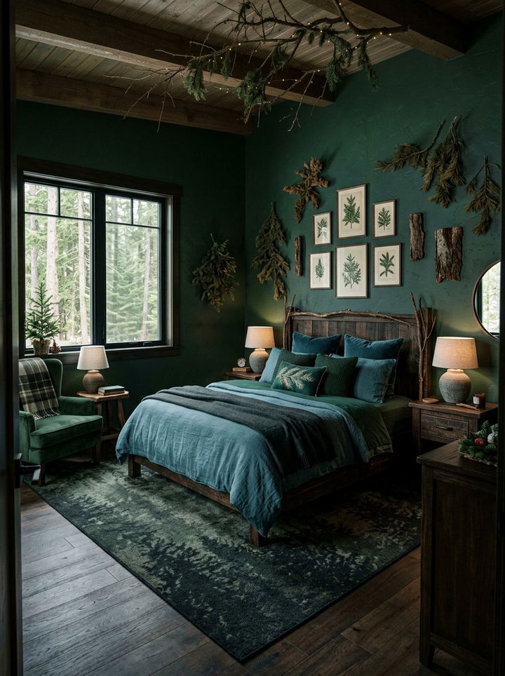 Evergreen tree colors - 30 forest inspired bedroom color ideas
