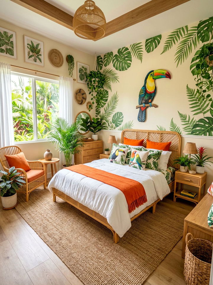 Exotic Jungle Bird Theme - 30 bird bedroom ideas