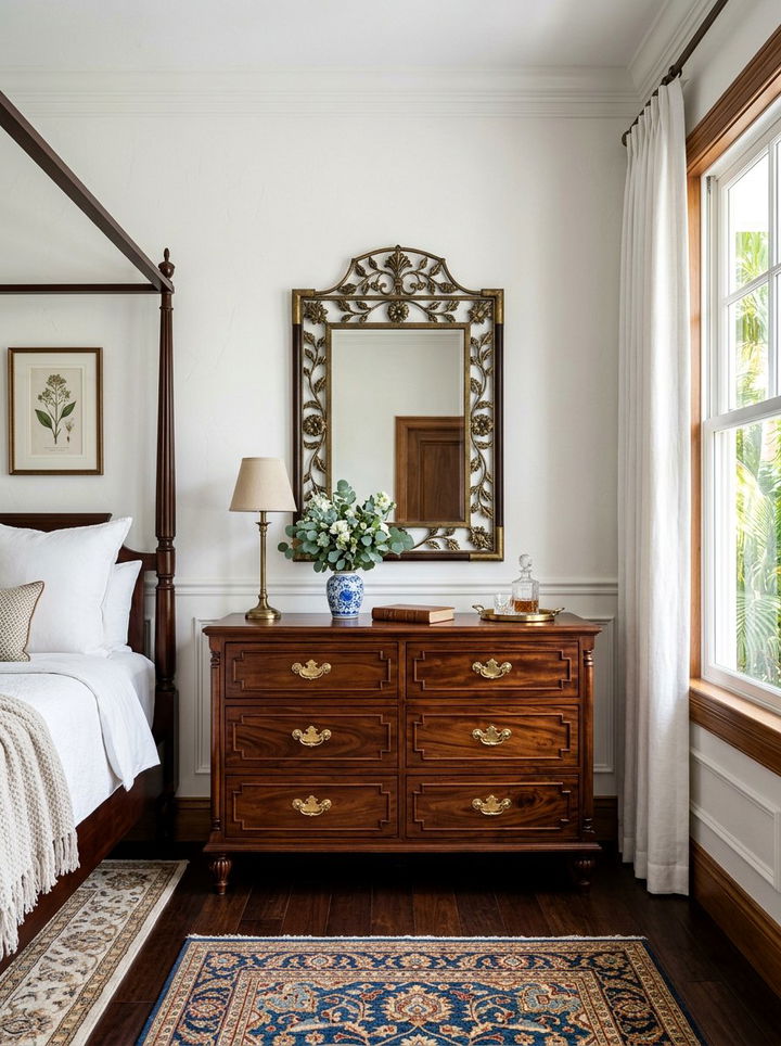 Exotic Wood Dresser - 30 British colonial bedroom ideas