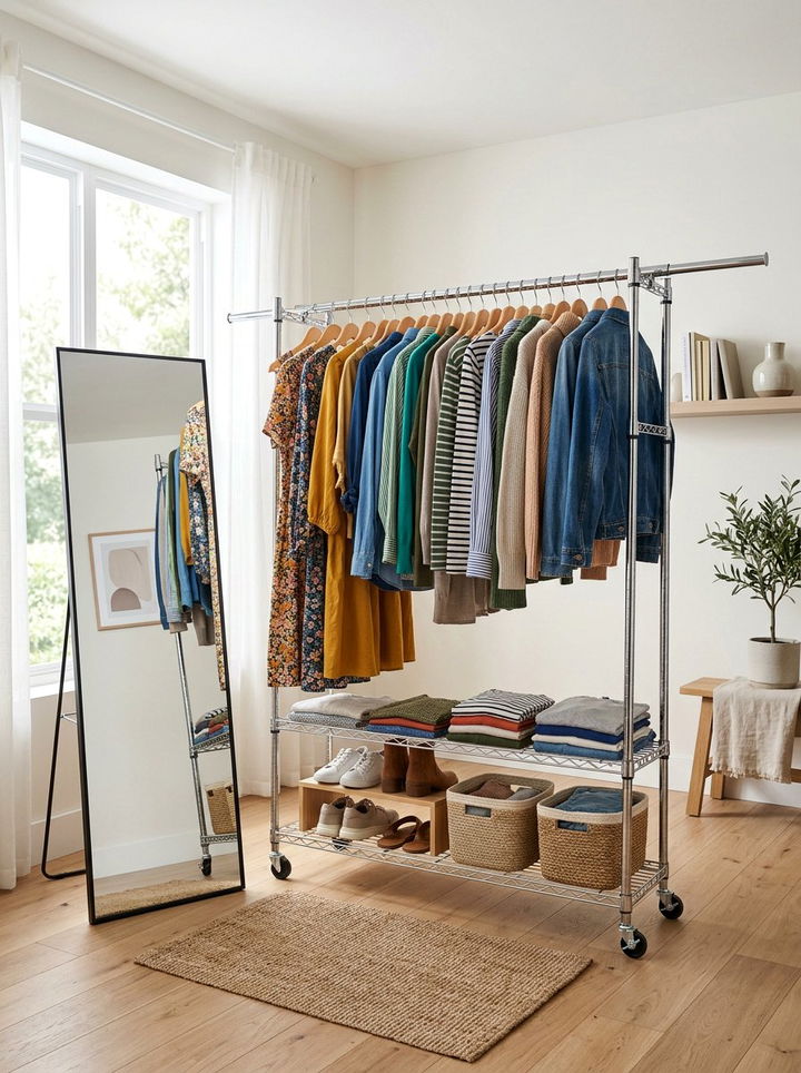 Expandable Clothing Rack - 30 bedroom extendable furniture ideas
