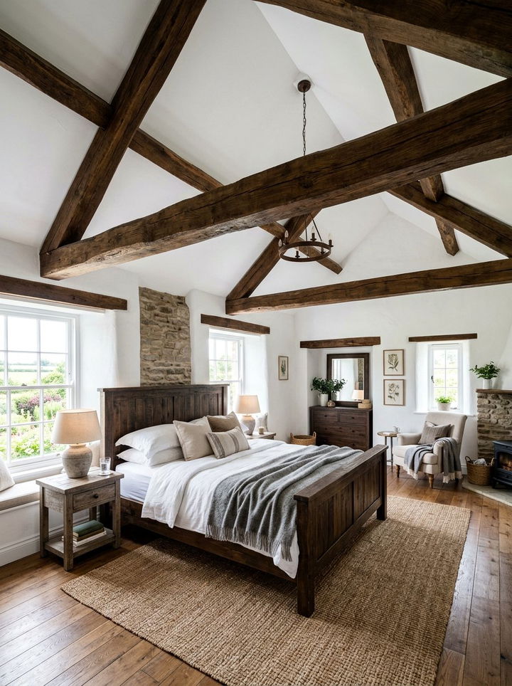 Exposed Beam Bedroom - 30 earthy bedroom ideas