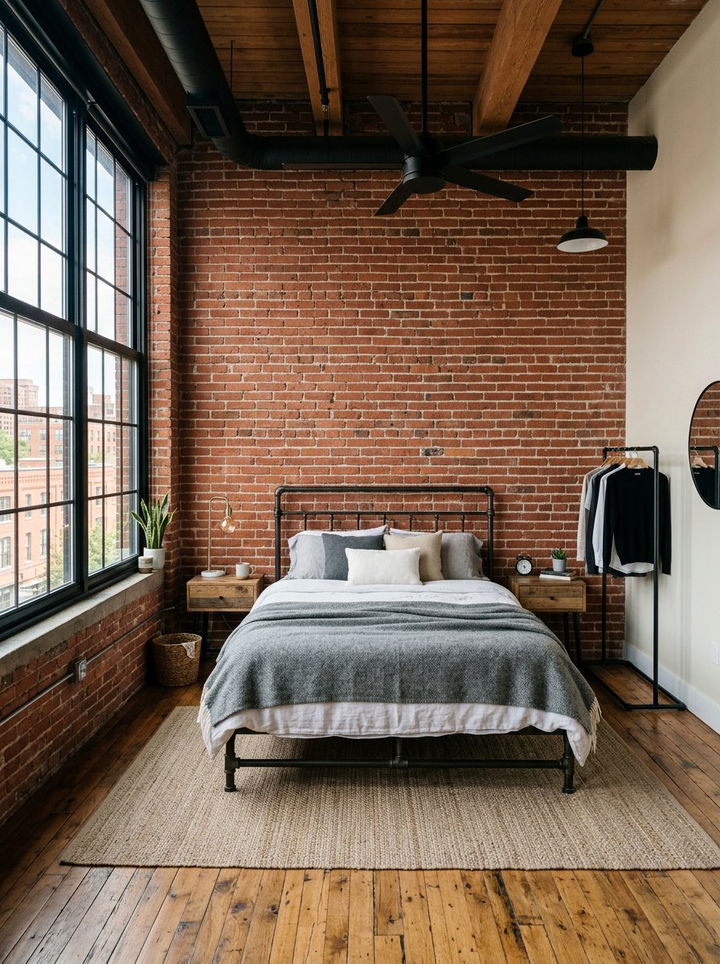 Exposed Brick - 30 boutique hotel bedroom ideas