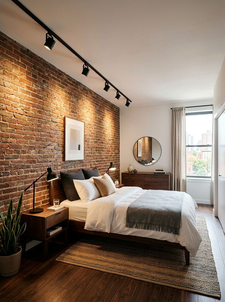 Exposed Brick Bedroom Track Lighting - 30 bedroom track lighting ideas