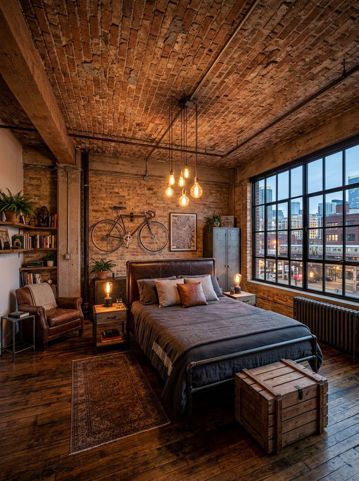 Exposed Brick Ceiling - 30 bedroom ceiling design ideas