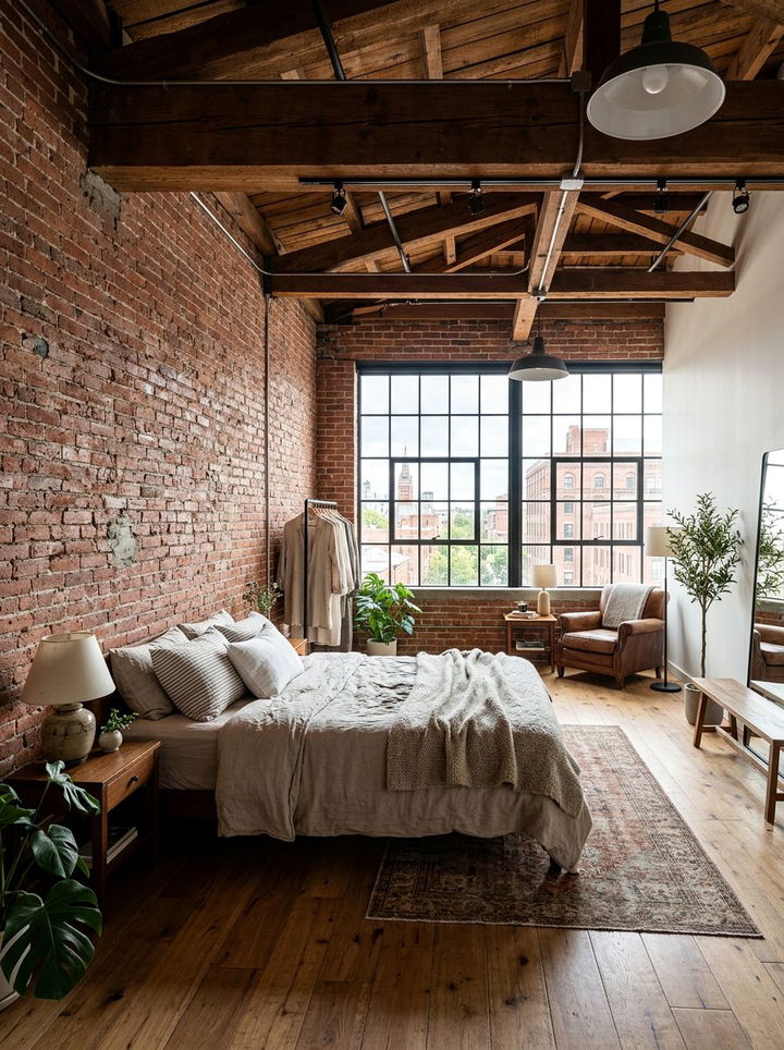 Exposed Brick Loft Bedroom - 30 architect bedroom ideas