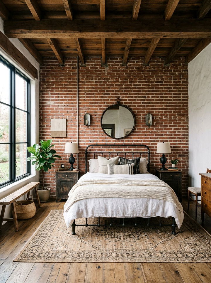 Exposed Brick Wall - 30 Spanish bedroom ideas