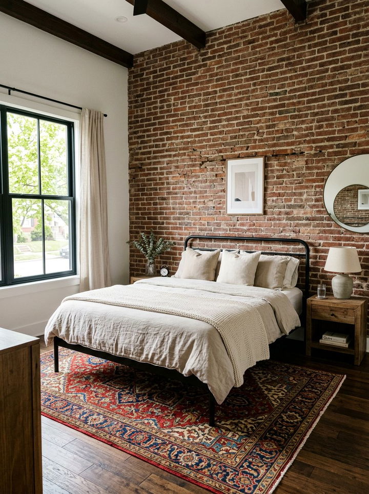 Exposed Brick Wall - 30 character home bedroom ideas