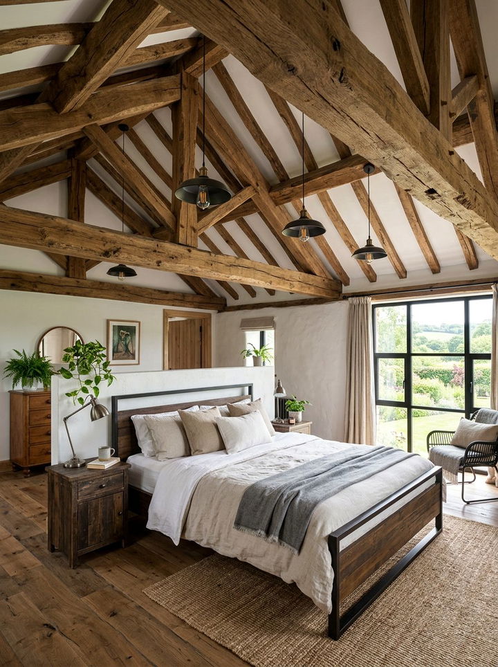 Exposed Ceiling Beam - 30 loft style bedroom ideas