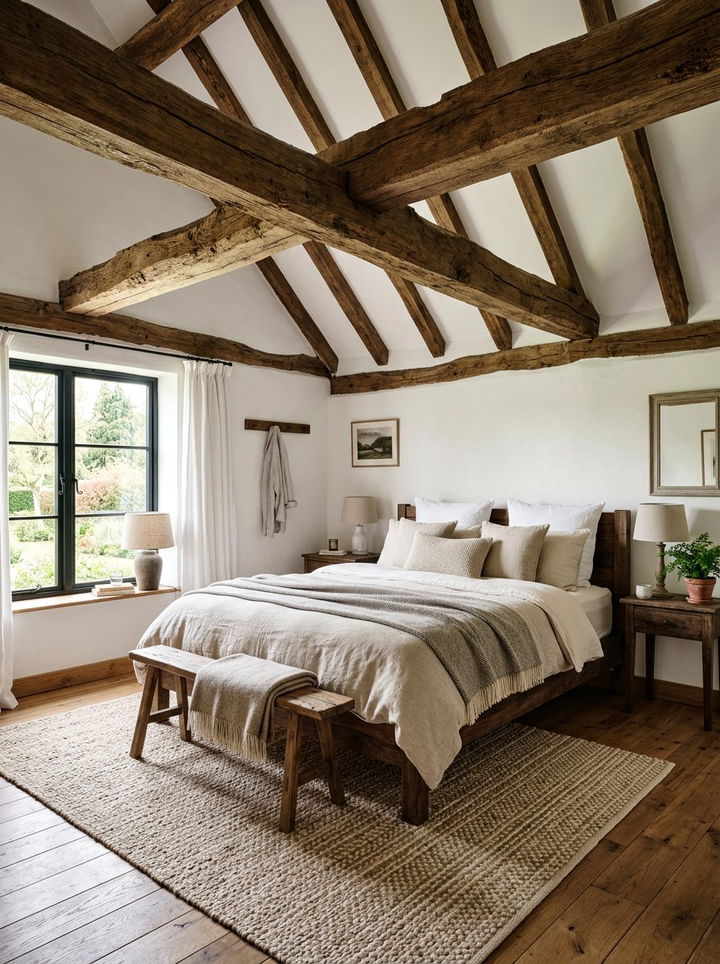 Exposed Ceiling Beams - 30 rustic bedroom ideas