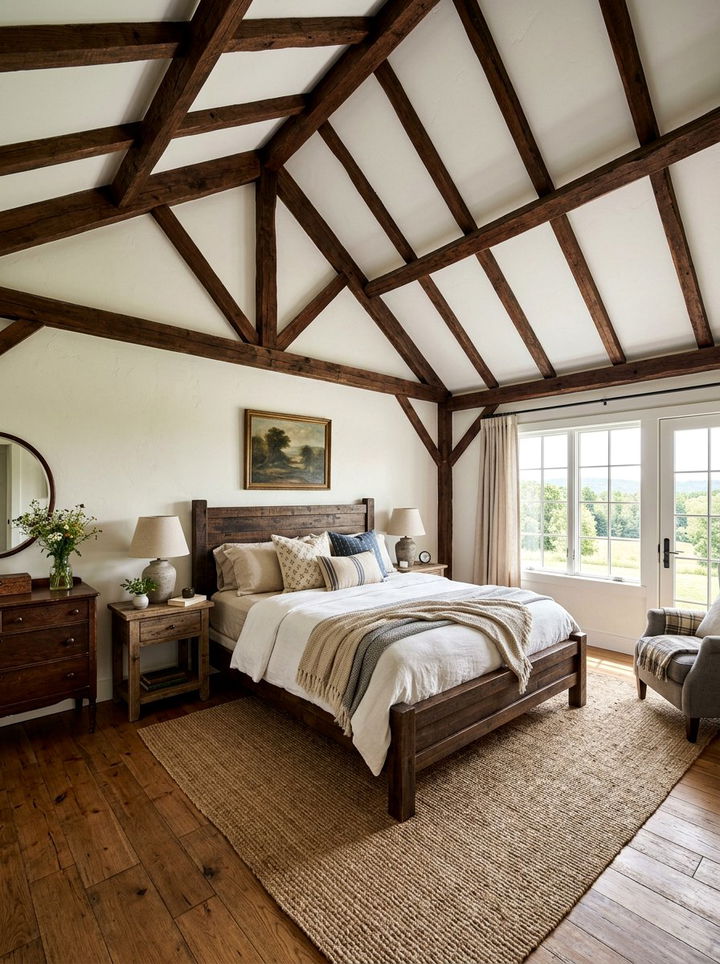 Exposed Ceiling Beams - 30 bedroom conversation starter ideas