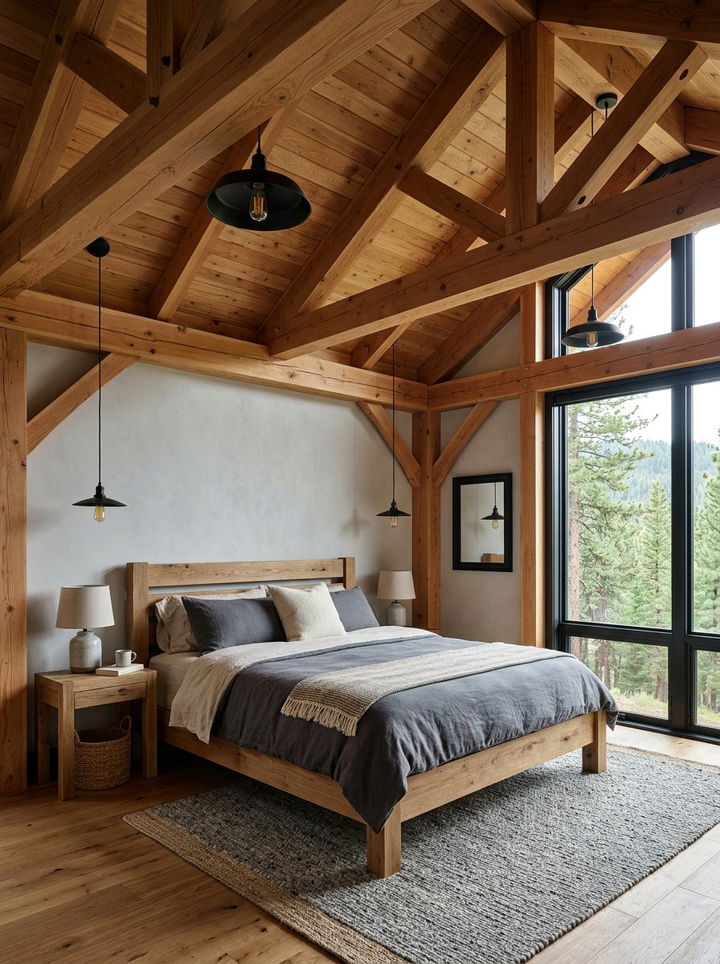 Exposed Rafter Bedroom Ceiling - 30 exposed beam bedroom ideas