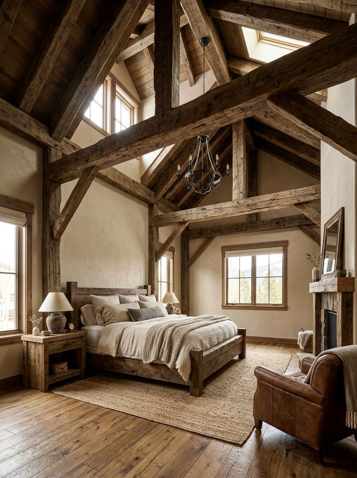 Exposed Wood Beam Bedroom - 30 Tuscan bedroom ideas