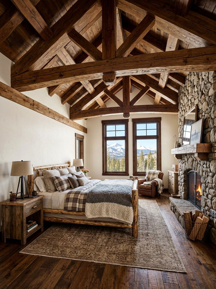 Exposed Wood Beam - 30 bedroom ceiling ideas