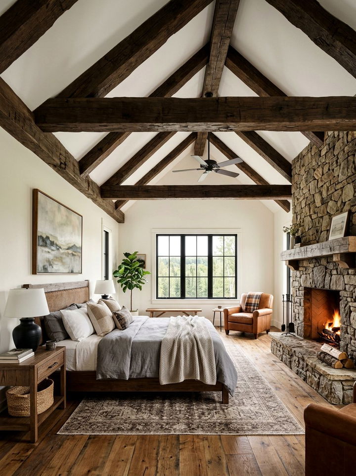 Exposed Wood Beams - 30 dramatic bedroom ideas