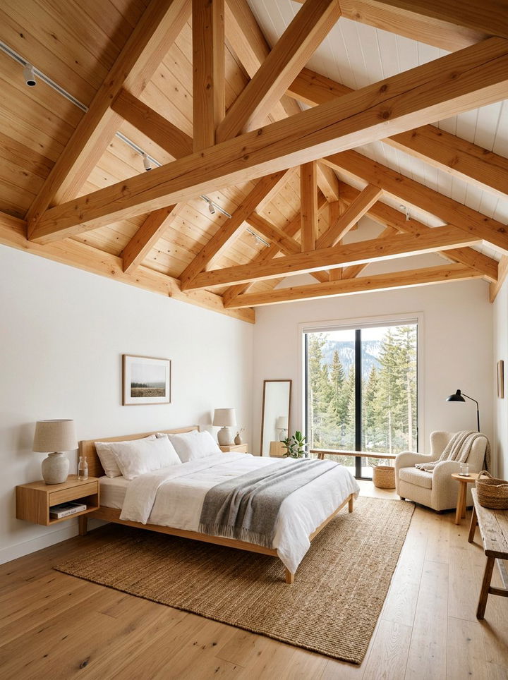 Exposed Wood Beams - 30 Norwegian bedroom ideas