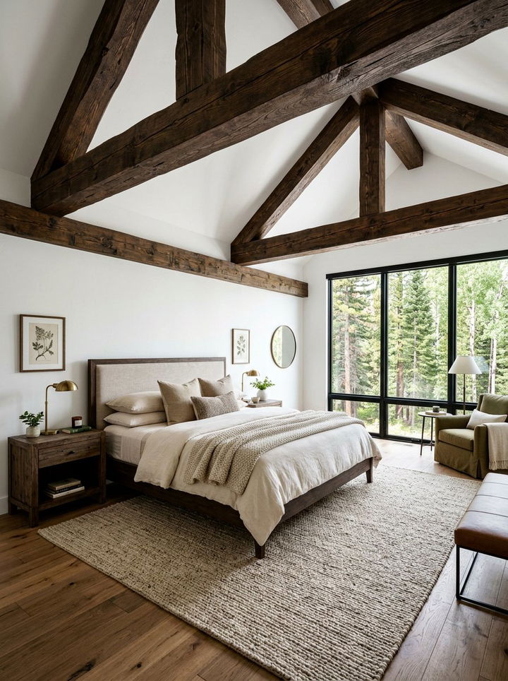 Exposed Wood Beams - 30 woodland bedroom ideas