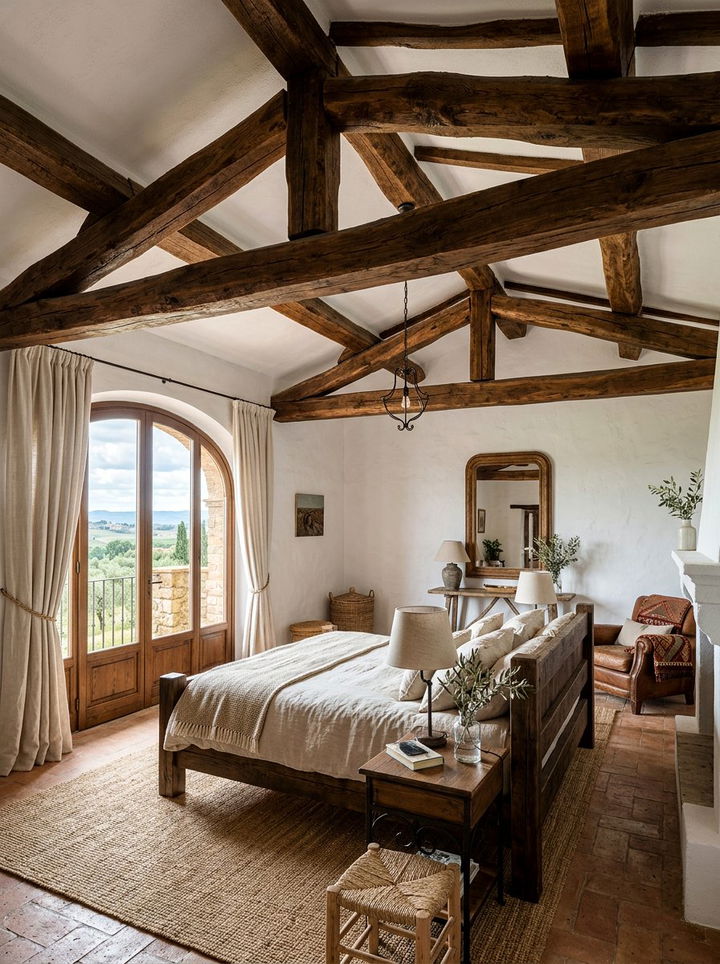 Exposed wood beam bedroom - 30 Greek bedroom ideas