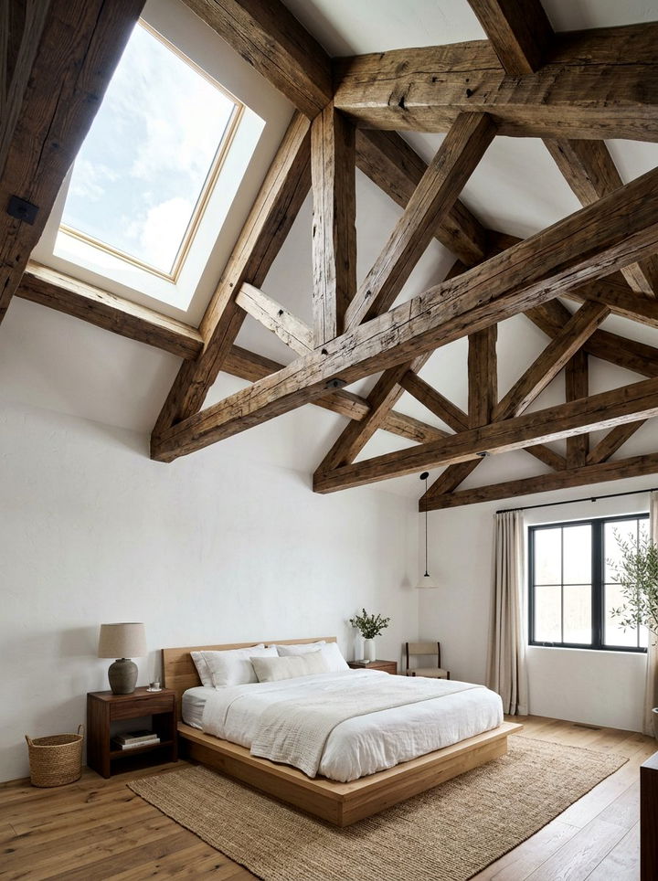 Exposed wood beams - 30 Danish bedroom ideas