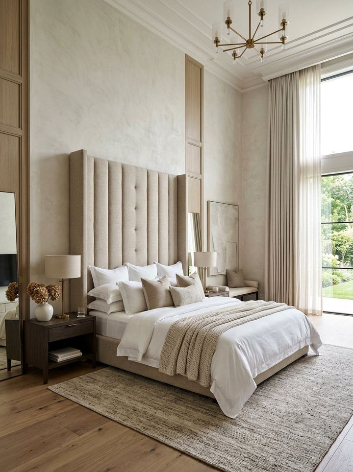 Extra Tall Linen Headboard - 30 bedroom linen headboards