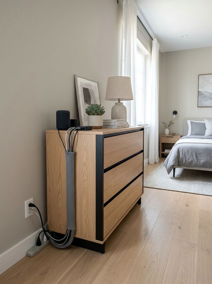 Fabric Cable Management Sleeve - 30 bedroom cable organizers