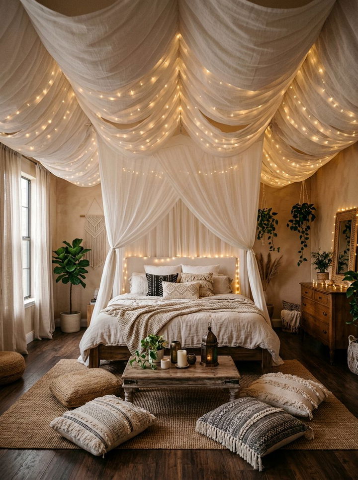 Fabric Canopy Ceiling - 30 bedroom ceiling design ideas